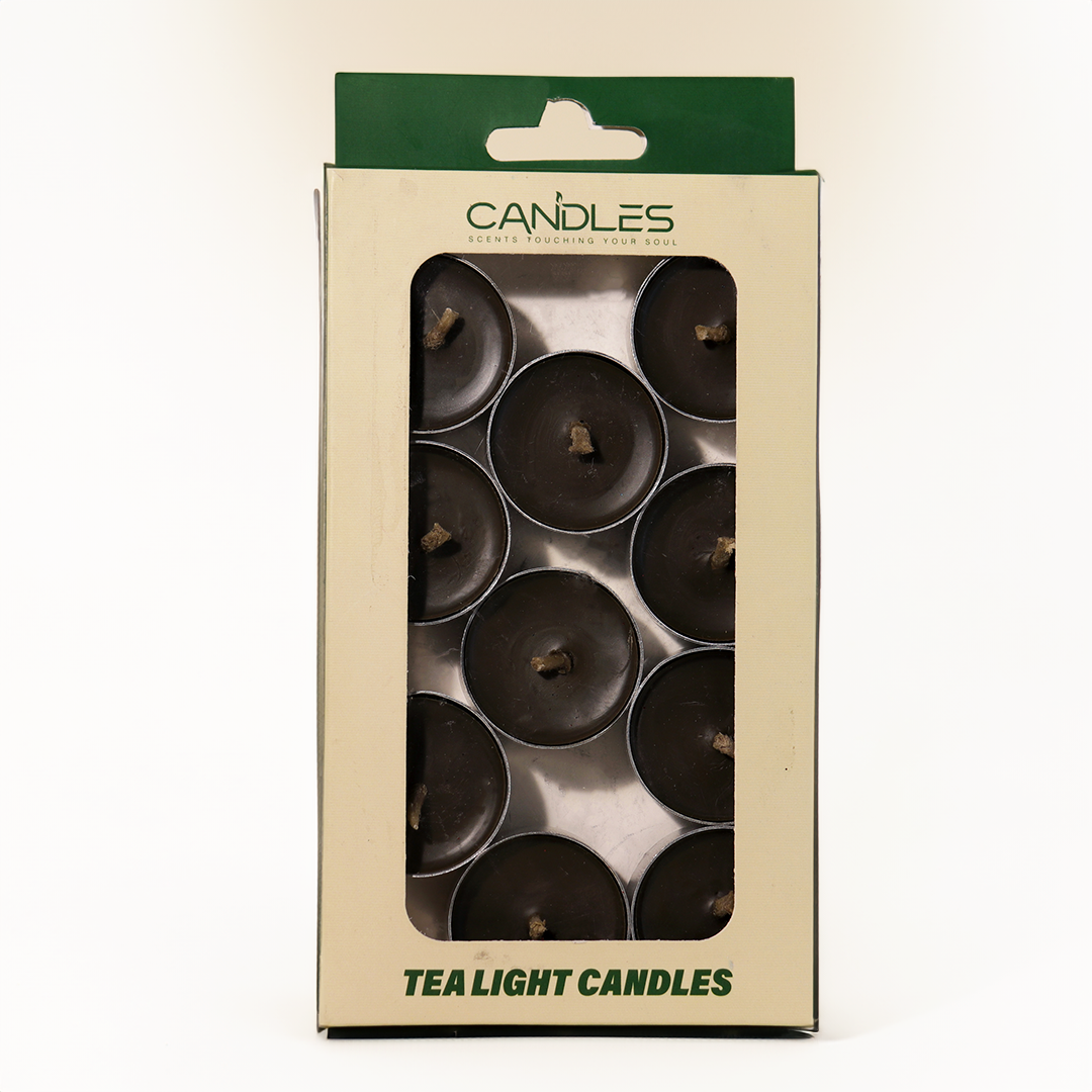 Dark Brown Tealight Candle - Set of 10