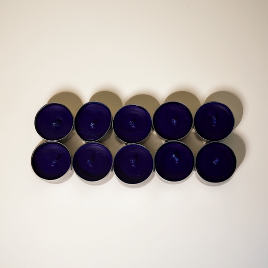 Deep Blue Tealight Candle - Set of 10