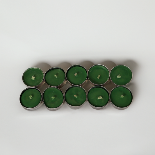 Green Tealight Candle - Set of 10