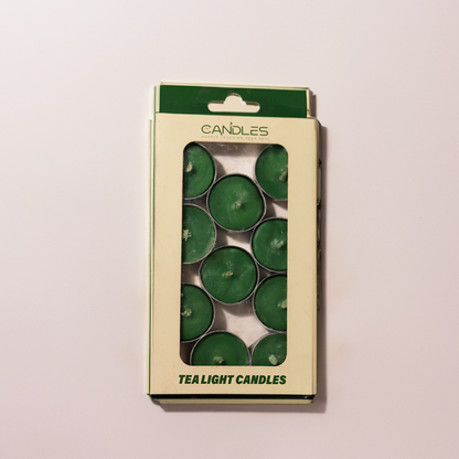 Green Tealight Candle - Set of 10